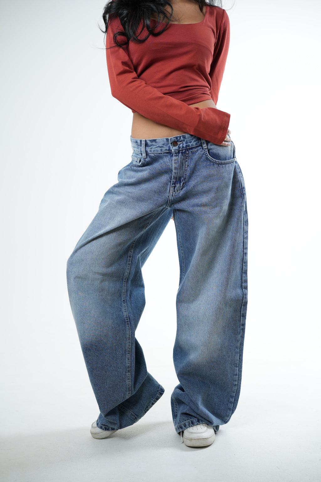 Low Waist Light Blue Denim