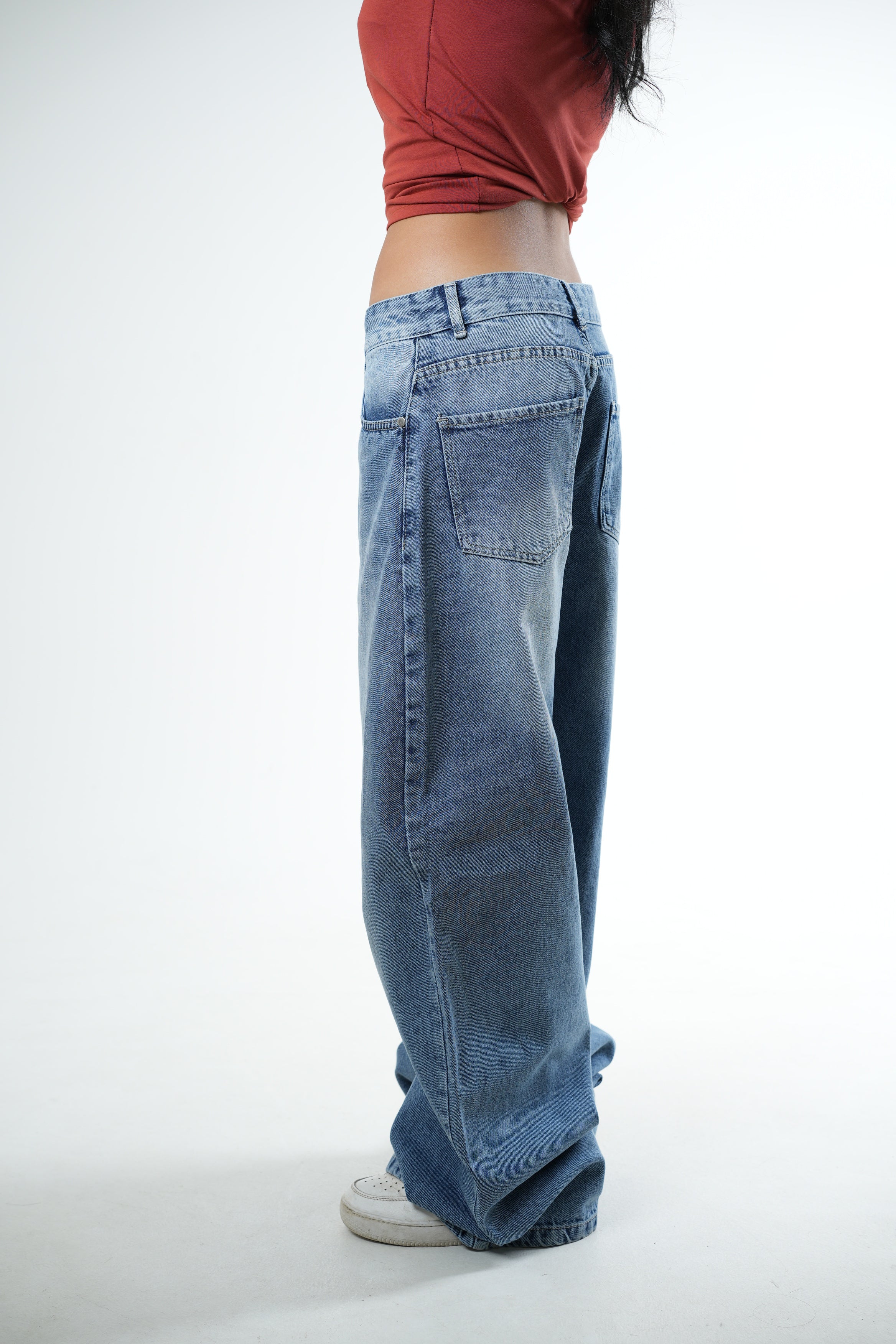 Low Waist Light Blue Denim