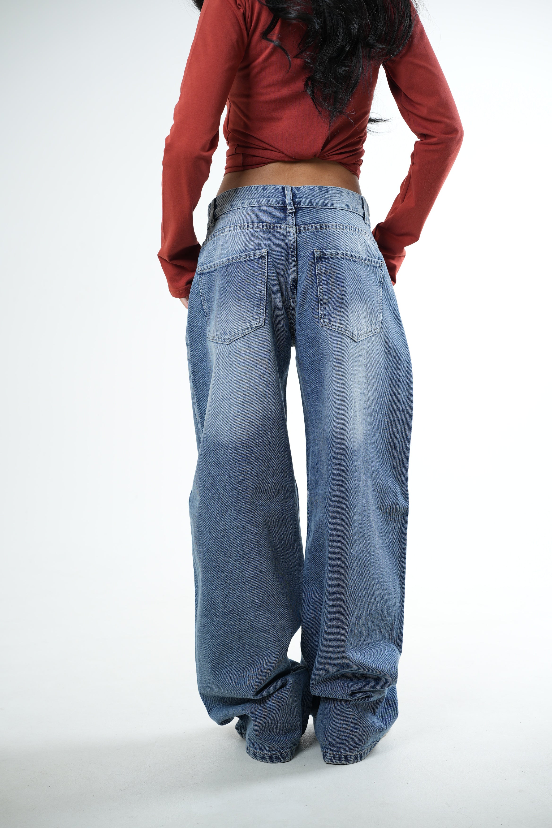 Low Waist Light Blue Denim