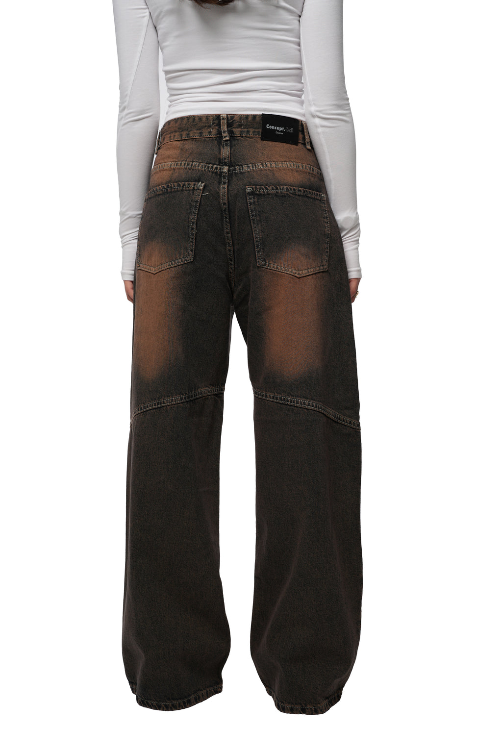 Dark Washed Brownish Dirty Denim