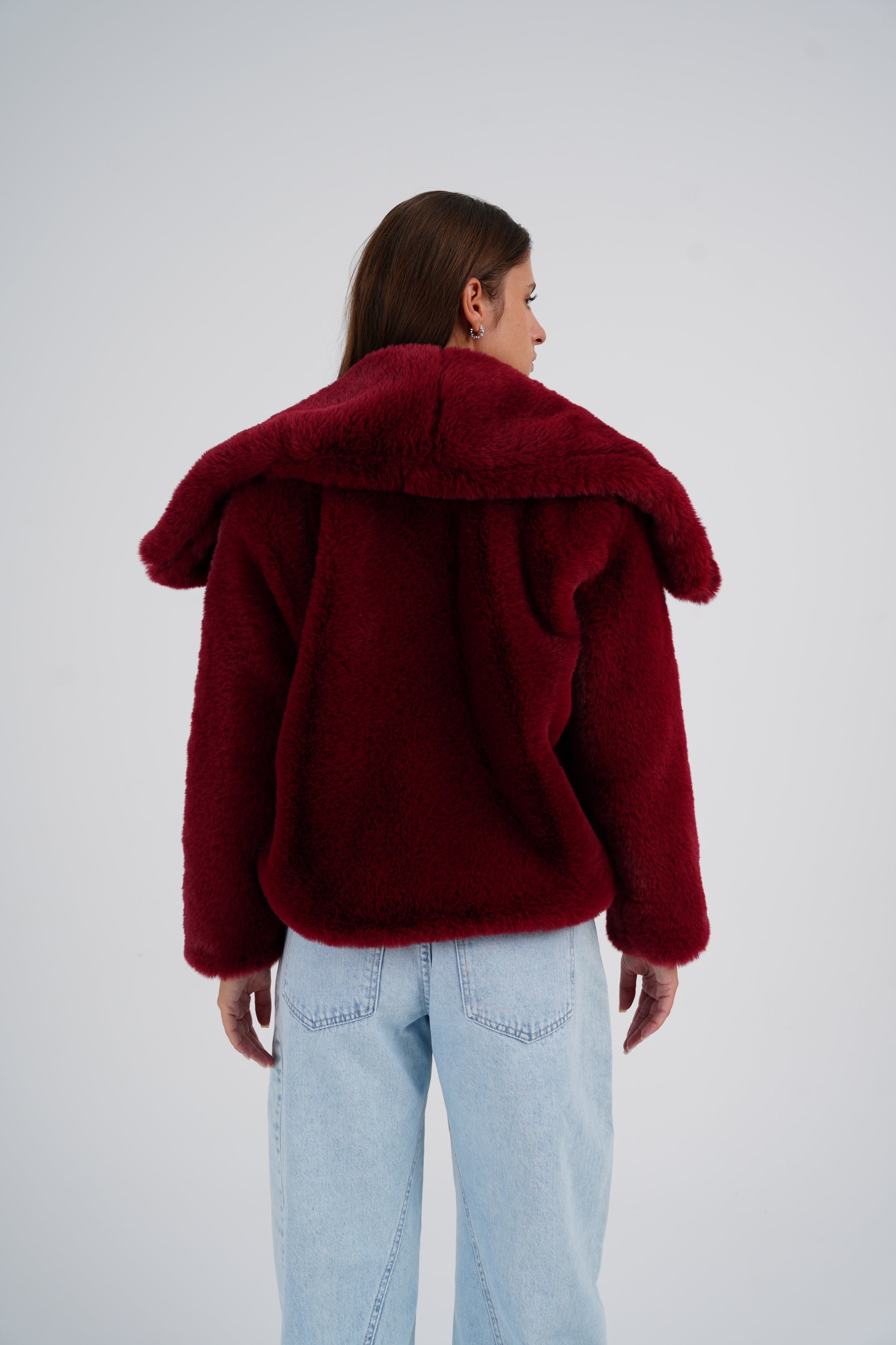 Burgundy Fur Jacket
